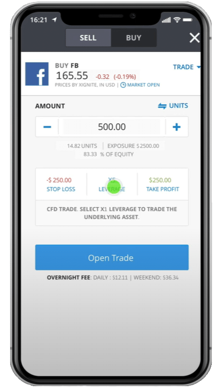 eToro mobile app